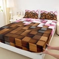 thumbnail image 3 of Homewish Futuristic Cubes 4pcs Bed Sheets For Children Teens Adults,Geometric Plaid Grid King Sheets,Abstract Vintage Aesthetic Super Cozy Sheet Set,Ultra Soft Home Decor, 3 of 7