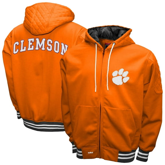 Men's Franchise Club Orange Clemson Tigers Grind Full-Zip Hoodie Jacket