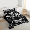 thumbnail image 3 of Castle Fairy Abstract Skeleton Skull Twin Comforter Sets,Flying Butterfly Bedding Set, 3 of 8