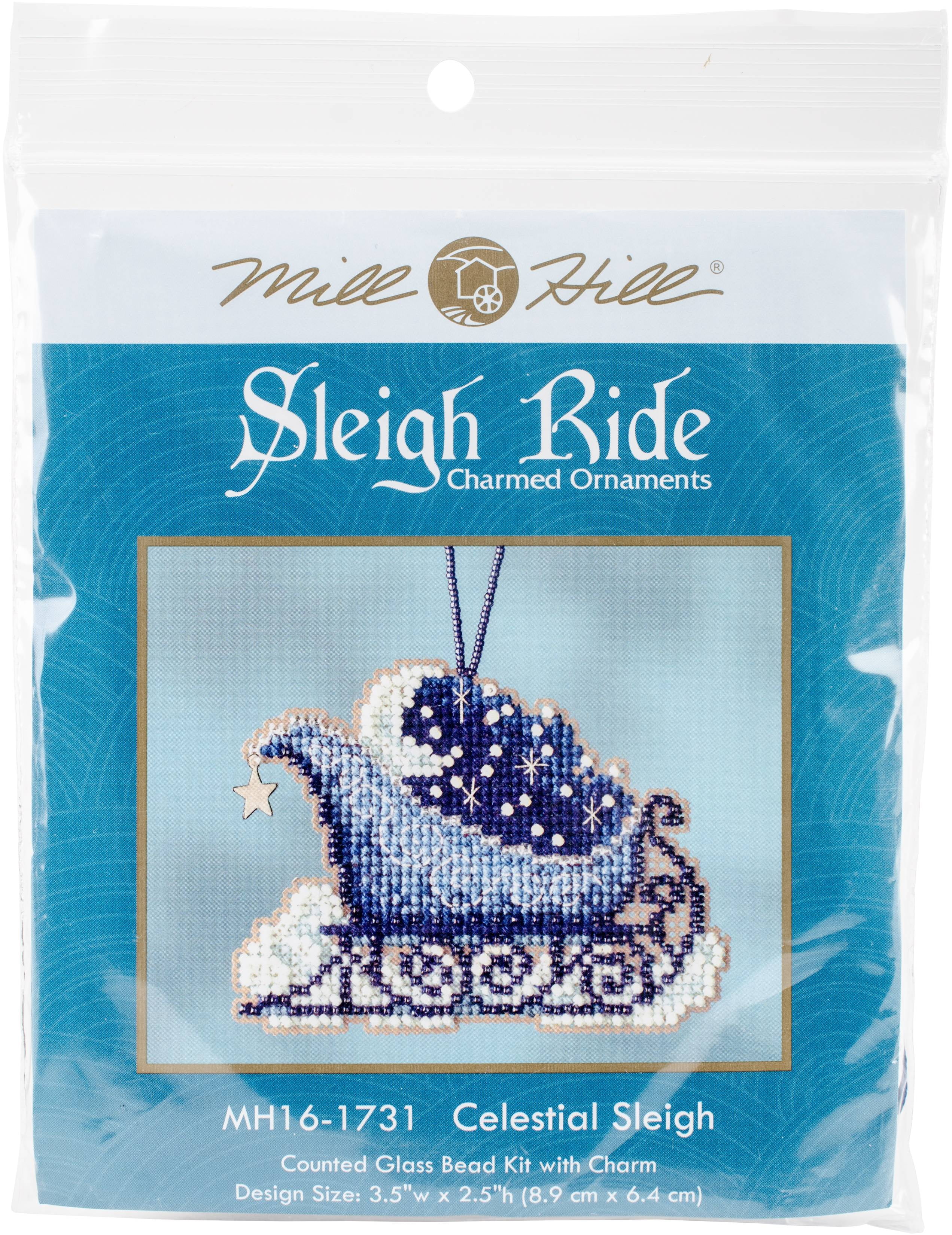 Mill Hill Counted Cross Stitch Kit 2.5"X2.75"-Celestial Sleigh (14