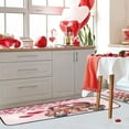 thumbnail image 4 of Happy Valentines Day Kitchen Rugs Set of 2, Red Pink Love Heart Glitter Floor Mats Home Decor, Anniversary Wedding Door Mat Decorations - 16x24 and 16x43 Inches, 4 of 6