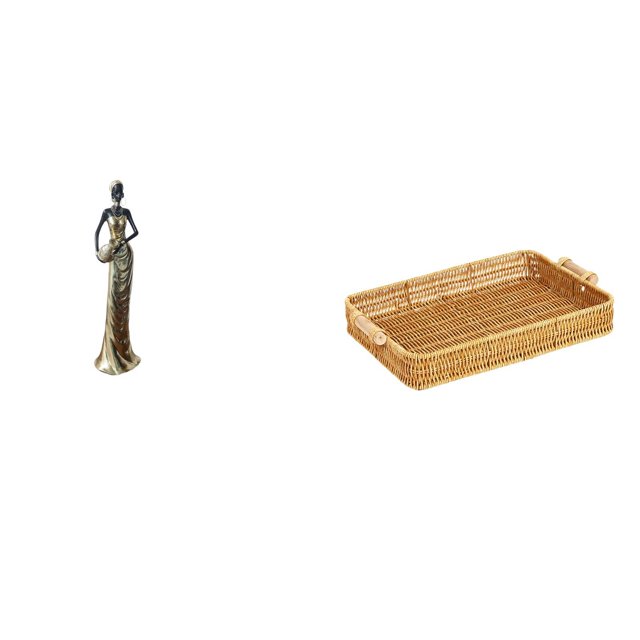 Escultura De Figura De Mujer Tribal Africana, Artesanía Vintage, Decoración Del Hogar Con Cesta De Frutas Tejida, Tazón Para Servir Bocadillos, Plato De Pan Para Escritorio