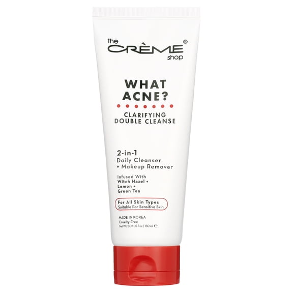 The Crème Shop What Acne? Cleanser, 150 Fl. Oz., 2-in-1 Clarifying Double Cleanser