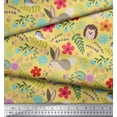 thumbnail image 3 of Soimoi Poly Georgette Fabric Floral,Rabbit & Porcupine Cartoon Decor Fabric Printed Yard 42 Inch Wide, 3 of 3