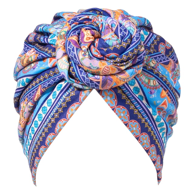 Visland Turban Rétro Imprimé Extensible Confortable Super Doux Cache-Cheveux Respirant Bohème Pré-Noué Bonnet pour Femmes pour la Vie Quotidienne