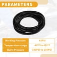 thumbnail image 4 of 1pc 130PSI Max Pressure Silicone Vacuum Tubing Hose for Chevrolet for Buick for Lincoln Engine Automotive Vacuum Line Silicone Black 16.4FT 5/16" 8mm ID 2mm ID 2mm Thickness, 4 of 7