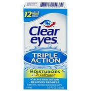 Clear Eyes Triple Action Relief Eye Drops 0.50 oz (Pack of 3)