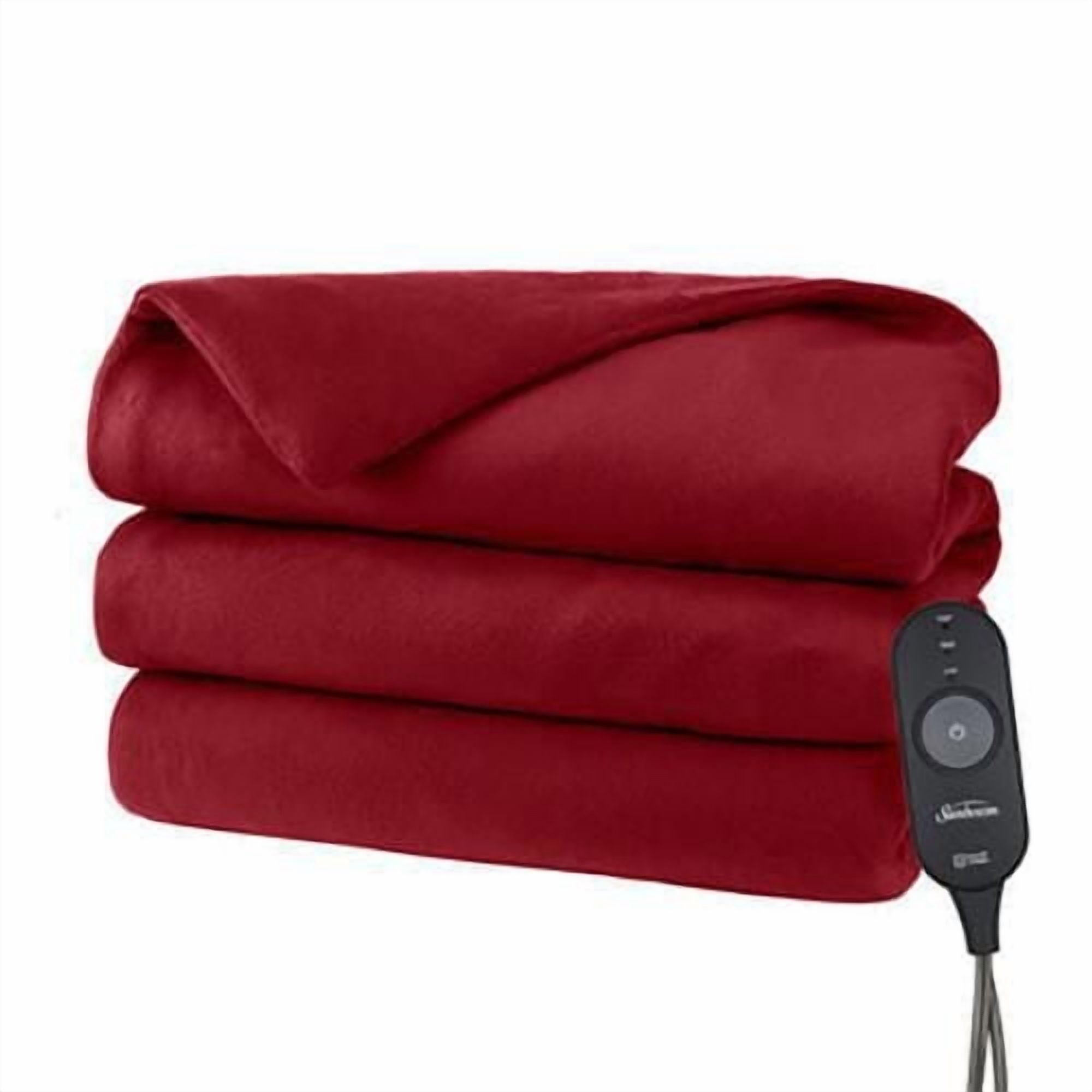 Sunbeam Heated Throw Fleece, Garnet