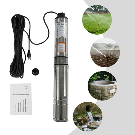 1/2HP 16GPM Submersible Pump,110V Stainless Steel 0.37KW,0.5HP Deep Well Pump