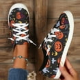 thumbnail image 5 of YLYL Women's Halloween Canvas Shoes Slip on Loafers Skull Pumpkin Printed Low Top Soft Sole Casual Comfort Tennis Walking Flat Shoes, 5 of 7