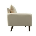 thumbnail image 4 of Pemberly Row Velvet Sofa Modern Couch with Wooden Legs for Living Room in Beige, 4 of 10