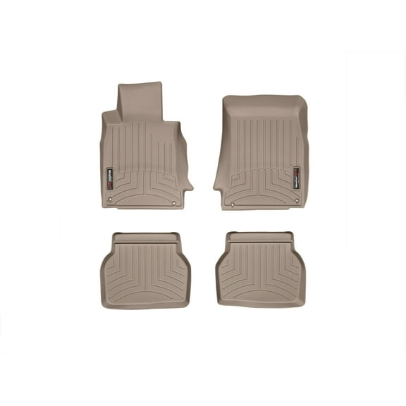WeatherTech Custom Fit FloorLiners compatible with BMW 528i, 525i, M5, 530i, 540i - 1st & 2nd Row (2-pc. Rear Liner), Tan