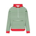 thumbnail image 4 of Pullover Hoodie Men Cozy Fleece Casual Trendy Striped Sweatshirts Front Pocket Long Sleeve Hooded Winter Tops (M, Green 08), 4 of 4