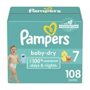 Pampers Baby Dry Diapers Size 7, 108 Count (Choose Your Size & Count)