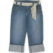 Riders - Girl's Champagne Sash Multi-Rivet Capri