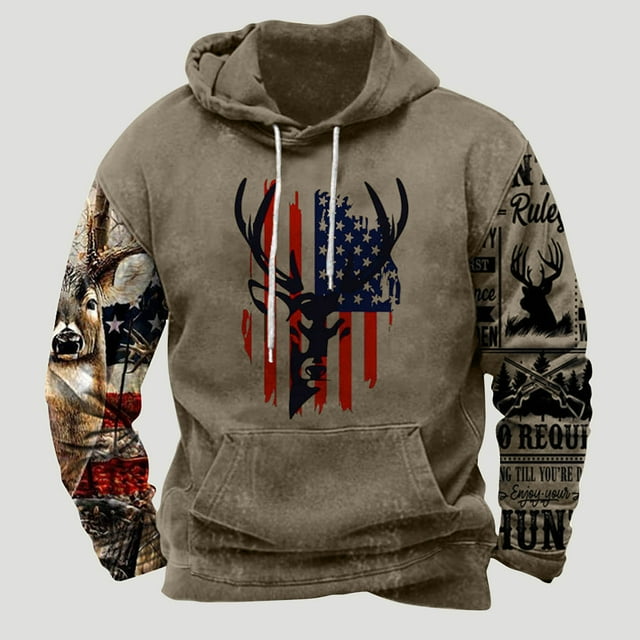 TIMIFIS Sweat à Capuche pour Hommes, Mode Décontractée d'Hiver, Manches Longues, Imprimé Graphique avec Poche