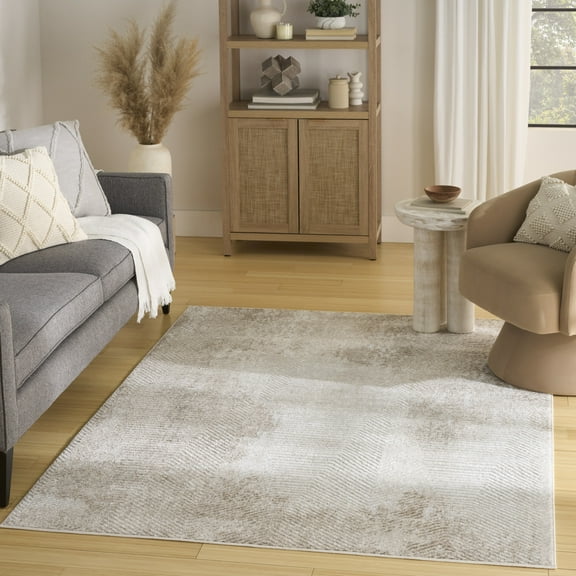Nourison Dekor 5'3" x 7' Ivory Taupe Modern Indoor Rug