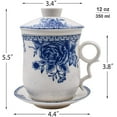 thumbnail image 2 of Chinese Porcelain Tea Mug-4 PCS Kit JingDeZhen Handmade Ceramic Kung Fu Tea Cup with Loose Leaf Tea Brewing System For Home Office Kitchen (Style K), 2 of 7