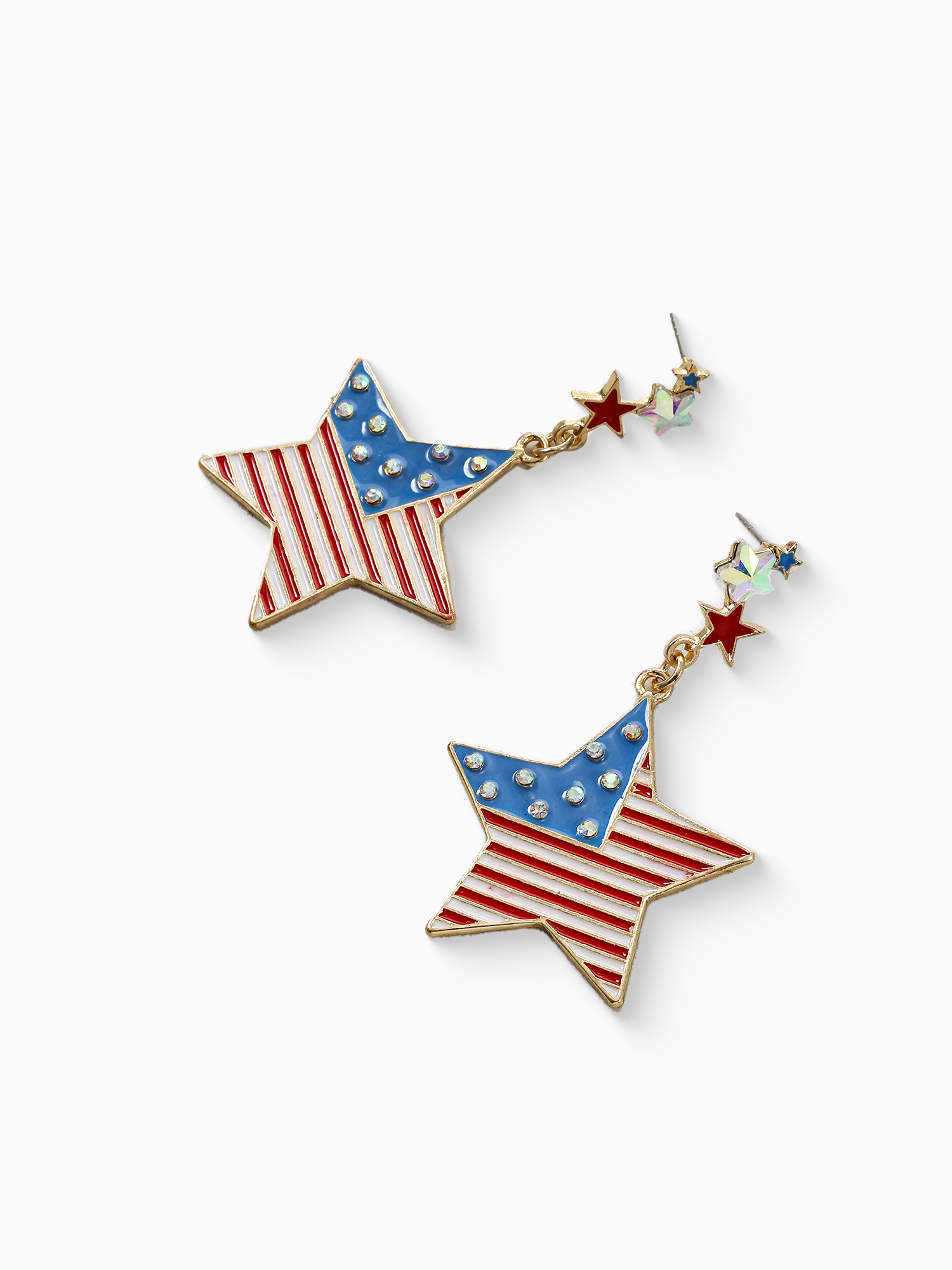 Way to Celebrate Americana Patriotic Star Drop Earrings