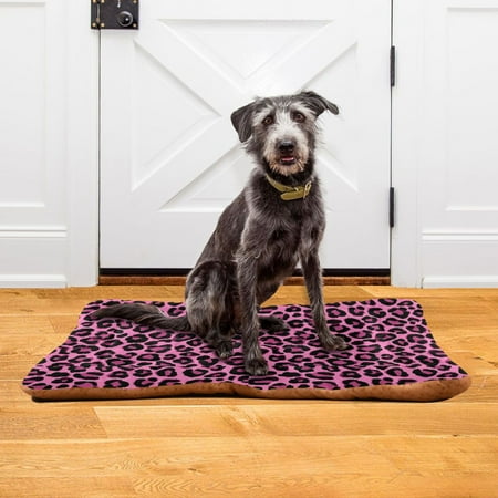 Iauyy 36x24in Washable Dog Bed Mats 4cm Thick Comfort Pet Bed with Non-Slip Bottom for Crates Indoors & Outdoors - Puppy Essentials Black Outline