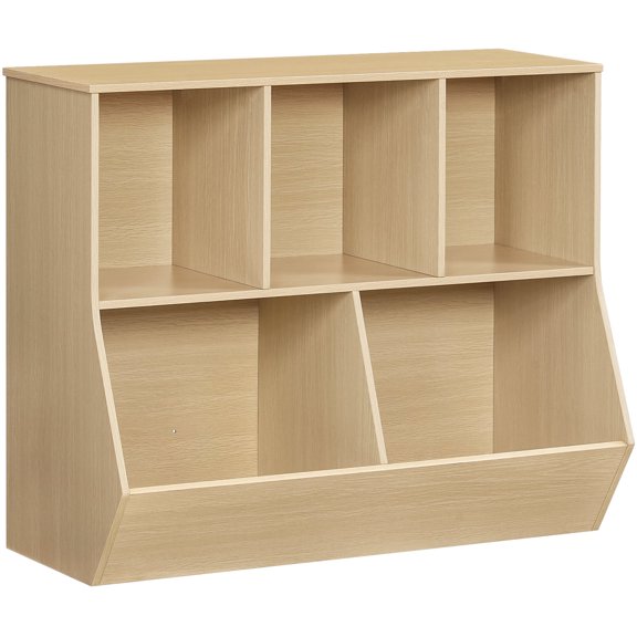 HOOBRO 35.4" Kids Bookshelf with Toy Storage, Natural