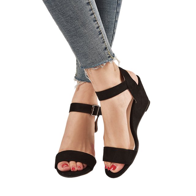 Sandalias Vestir Zapatos Casuales Cuña Tacón Correa Tobillo para Mujer