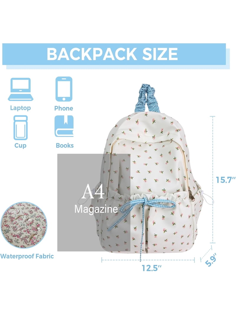 Cute bow backpack for women, cute floral pattern backpack  display picture 1
