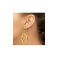 thumbnail image 3 of Gem & Harmony 14K Yellow Gold Polished Flat Oval Dangle Earrings for Women, 3 of 6