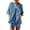 Blue, variant on biudgviw Sweater Sets for Women 2 Piece Casual Travel Outfits Oversized 3/4 Sleeve V Neck Knit Tops with Drawstring Shorts Lounge Sets