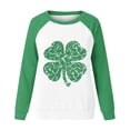 thumbnail image 4 of BLVB Womens St. Patrick's Day Shirts Long Sleeve Crewneck T Shirt Clover Shamrock Printed Tops Casual Festival Tunic Tee Tops, 4 of 4