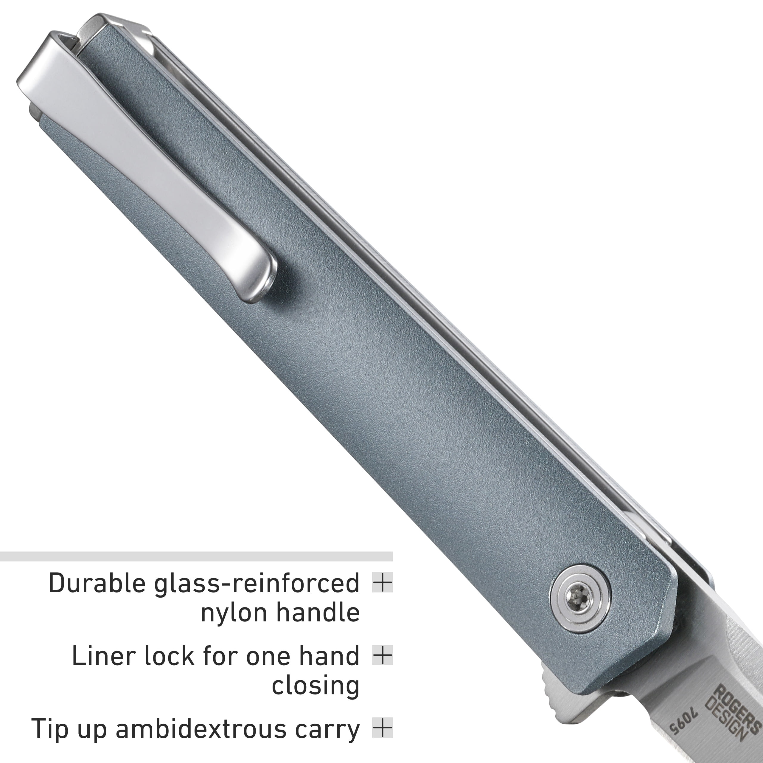 CRKT CEO Compact Everyday Carry EDC Pocket Folding Knife with Liner Lock: Stainless Steel Plain Edge Blade, Glass-Reinforced Nylon Handle, Reversible Pocket Clip, 7095