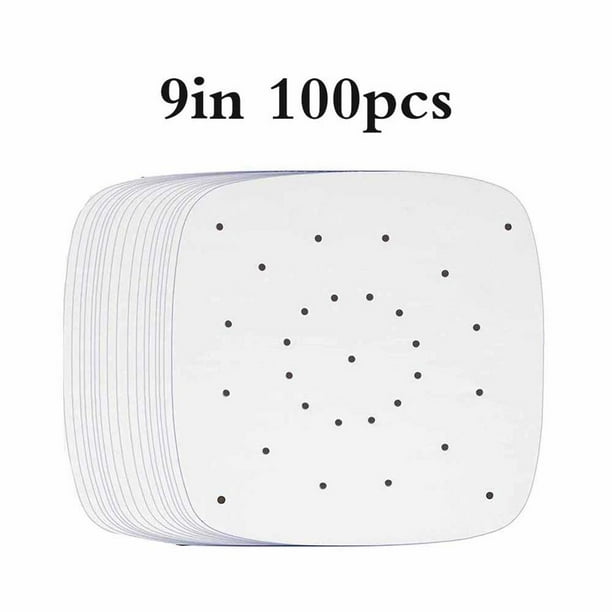 Bewildely 100 piezas de revestimiento para freidora de aire resistente al calor, papel de pergamino perforado cuadrado antiadherente con materiales de Barra de herramientas Numero 3 Bewildely HA024467-03