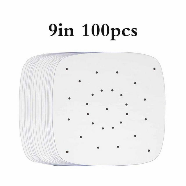 Advancent 100 piezas de revestimiento para freidora de aire resistente al calor, papel de pergamino perforado cuadrado antiadherente con materiales de Barra de herramientas Numero 3 Advancent HA024467-03
