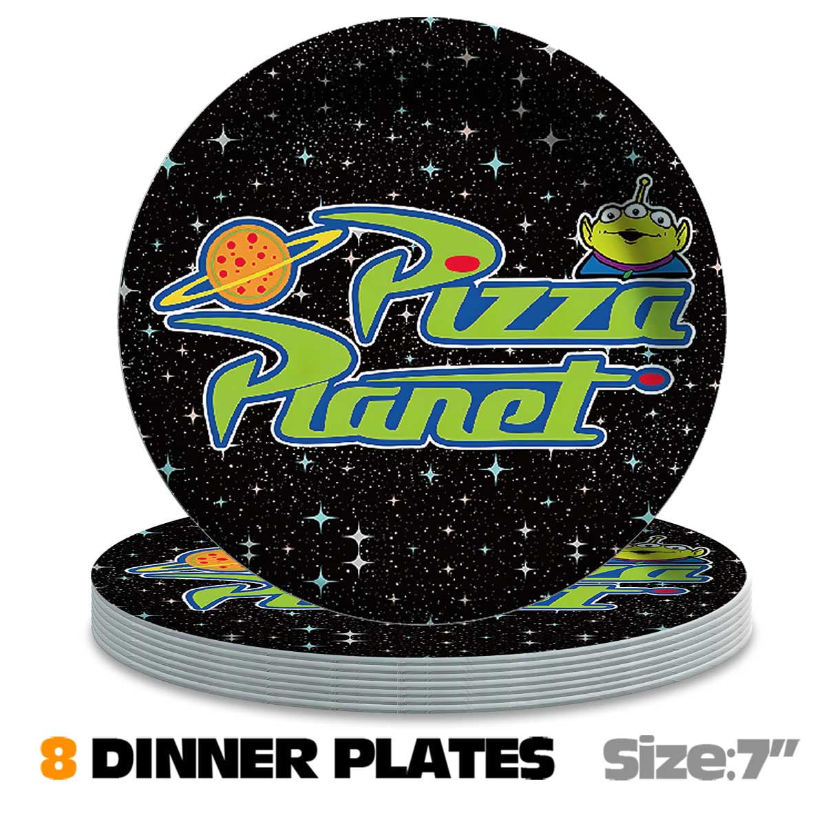 Pizza Planet Aliens Paper Plates Birthday Decorations Party