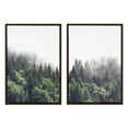 thumbnail image 3 of Kate and Laurel Sylvie Lush Green Forest on a Foggy Day Left and Right Framed Canvas Wall Art Set by The Creative Bunch Studio, 2 Piece 23x33 Brown, Nature Mountains Forest Landscape Art Set for Wall, 3 of 7