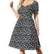 thumbnail image 2 of Vestido de manga corta con estampado de trastes para mujer, vestidos elegantes y chic para bodas y noches., 2 of 7
