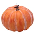 thumbnail image 2 of Large Realistic Artificial Pumpkin with Frosted White Detail and Natural Vine, Orange Decorative Pumpkin for Halloween Thanksgiving, 2 of 8