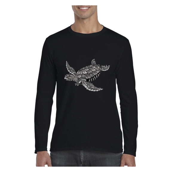 MmF - Mens Long Sleeve T-Shirts, up to Size 5XL - Sea Turtle Hawaii