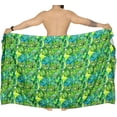 thumbnail image 5 of LA LEELA Men's Standard Beachwear Sarong Pareo Wrap One Size Emerald, Leafs Summer Vacation Aloha, 5 of 5
