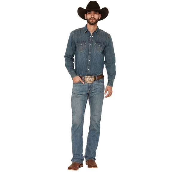 Cody James Men's Bozeman Wash Wyatt Slim Bootcut Stretch Denim Jeans - CMBA19D11-MDW 32W x 36L  US