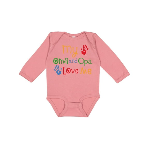 Inktastic Oma and Opa Love Me Grandchild Boys or Girls Long Sleeve Baby Bodysuit