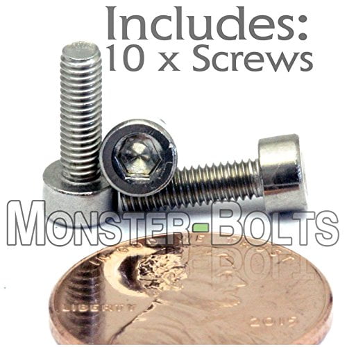 Qty 10 M3-0.50 x 10mm DIN 912 A2 Stainless Steel Socket Head Cap Screws 