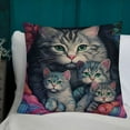 thumbnail image 2 of Esme - Grey Tabby with Kittens Pillow, 2 of 9