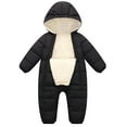 thumbnail image 4 of 0-12M Infant Baby Winter Down Snowsuit Newborn Hooded Romper Padded Bodysuit with Warm Fleece Lining, 4 of 14
