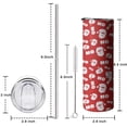 thumbnail image 5 of 20oz Red Christmas Santa Pattern Skinny Tumblers Stainless Steel Tumbler with Lid and Straw,Vacuum Insulated Double Wall Travel Tumbler Cups with Cleaning Brush for Coffee,Tea, 5 of 6