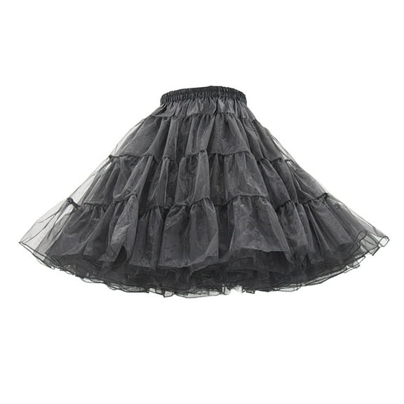 XIAONU Womens Voluminous Tulle Petticoat Multi-Layered Ruffled Elastic Waist Underskirt Elegant Classic Event Skirts