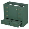 thumbnail image 3 of 36" Bathroom Vanity without Sink, Cabinet Base Only, Six Drawers, Multi-Functional Drawer Divider, Adjustable Shelf, Green, 3 of 12