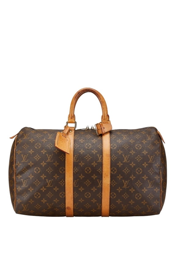 Pre-Owned Louis Vuitton Monogram Keepall 45 Boston Bag M41428 Brown PVC Leather... (Fair)