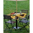 thumbnail image 4 of Fsddascl Retro Rooster Outdoor Tablecloth - 60x60 Inch Square Dining Table Cover, Sunflower Farmhouse Animals Watercolor Waterproof Outdoor Table Cloth with Umbrella Hole & Zipper for Picnic/Patio, 4 of 7