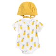 thumbnail image 1 of PEASKJP Solid Baby Girl Jumpsuits Short Sleeve Button Romper Jumpsuit One-Piece Outfits Solid Color Clothes,White 3Y, 1 of 5